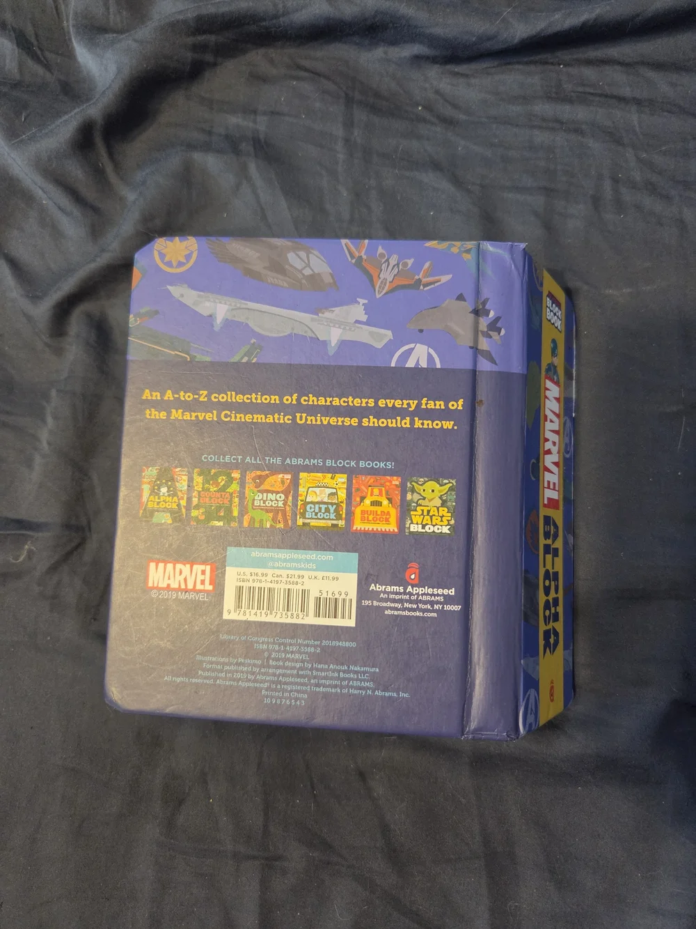 Marvel Alpha Block Book - Blue, Red, Yellow Design